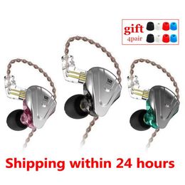 Headphones KZ ZSX 5BA+1DD Hybrid Inear Earphones HIFI Metal Headset Music Sport KZ ZAX ZS10 PRO AS16 AS10 ZSN PRO CA16 C12 BA8 V90 VX P1