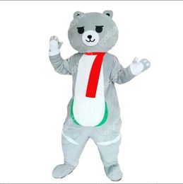 Cute Cartoon Grey Bear Mascot Costumes Christmas Cartoon Character Outfit Suit Character Carnival Xmas Halloween Adults Size Birthday Party Outdoor Outfit