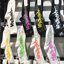 Men's Socks women Designer Pure Cotton Short Socks Letter Graffiti Colourful Embroidery American Style Hip Hop Sports Leisure