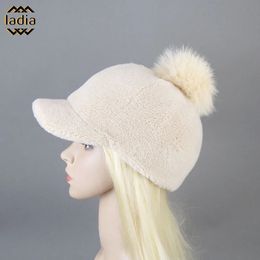 Winter Autumn Baseball Cap Women Containing 20%30% Lamb Wool Hats Version Warm Plush Caps Cute 240117