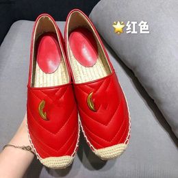 New style summer fashion letter fisherman shoes lace leather women shoes hemp rope straw woven toe cap casual shoes KJvcx20002