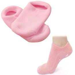 Socks Moisturising Soften Repair Cracked Foot Skin Treatment Pink Gel Spa Socks Foot Care Stretchable 1 Pair for Women ZZ