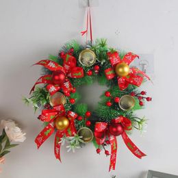 Decorative Flowers Christmas Pine Needle Wreath Front Door Festival Theme Multifunctional Holiday Desk Decor