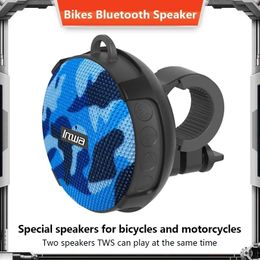 Speakers Bicycle TWS Bluetooth Speaker Portable Outdoor Bicycle Sound Column Waterproof Shower Speaker Boombox Hands Free + Bicycle Stand