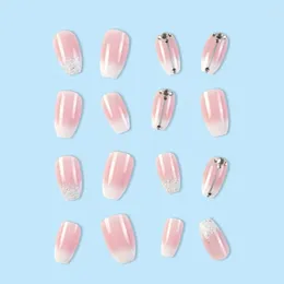 False Nails Wearable Manicure Coffin Fake Square Head Faux Fingernails Press On Medium /Long Length Full Cover