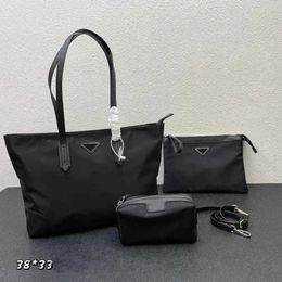 3-piece Set Designer Bags Women Fashion Tote Pbag Summer Shopping Bag Lady Beach Bag Style Nylon Handbags 230130 240302