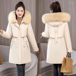 Women's Trench Coats 2024 Women Down Cotton Coat Winter Jacket Female Large Size Parkas Medium Style Outwear Intensification Overcoat