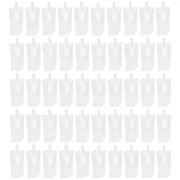 Take Out Containers 50pcs Transparent Beverage Flasks Standing Pouch Portable Plastic Drinks Bag (300ml)