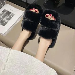 Slippers Winter Warm Fashion Slipper Women Modern Slides Outside Design Fluffy Indoor Soft Plush Shoes