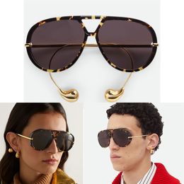 Men Women Designer Sunglasses Classic brand Unique metal mirror legs oversized glasses Black sports catwalk new style BOV sunglasses fashion box