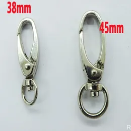 Keychains 500pcs 38/45mm High Quality Zinc Alloy Carabiner Swivel Clasps For Key Ring Buckle