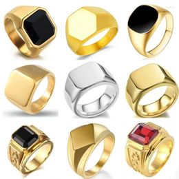 Cluster Rings Biker Punk Style For Men Width Signet Square Finger Fashion Brand Jewellery Accessories Whole Sale