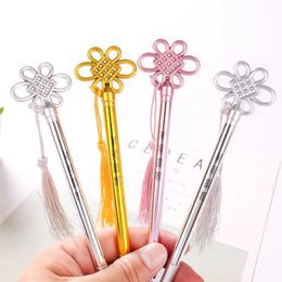 36pcs Creative Key Chinese Knot 0.5 Ink Pen Needle Signature Pens Black Students Stationery Wholesale Gifts Gel Pen for Writing 240117