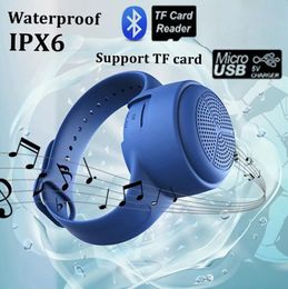 Speakers Waterproof Bluetooth speaker Portable Wristwatch Mini TWS Bluetooth Speakers IPX6 Outdoor Sport Swimming Run, Support TF card