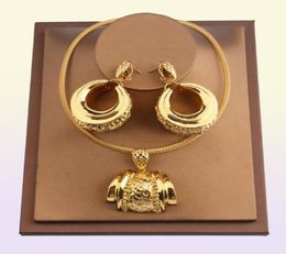 Earrings Necklace African Jewellery Set For Women Fashion Dubai Wedding Pendant Bridal Design Gold Plated Nigerian Accessory74821807981131