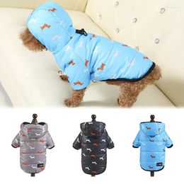 Dog Apparel Puppy Coats Hooded Jacket Printed Pattern Winter Warm Costumes Pet Supplies