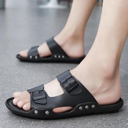 Slippers Men's Summer Open-toed Sandals Fashion Trend Beach Shoes Air Cushion Anti-slip Outdoor Men Sandalias