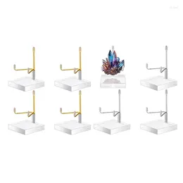 Jewellery Pouches 4 Pcs Adjustable Metal Arm Display Stand Easel With Acrylic Base Rock Holder