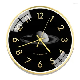 Wall Clocks Space Star Galaxy 3D Clock Metal Silent Movement Large Size For Children Boys' Gift