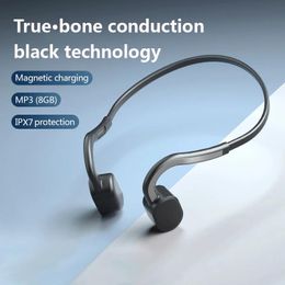 Headphones Adzuki bean HT2 Wireless Sport Headphone IPX7 Waterproof True Bone Conduction Earphone Bluetooth Headset MP3 with 8G Memory Card