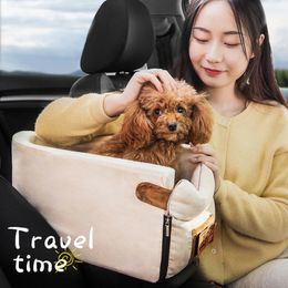 Portable Cat Dog Bed For Car Travel Central Control Car Safety Pet Seat Transport Dog Protector For Small Dog Chihuahua 240118