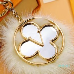 Designer Flower Keychain Handmade Copper Heart Pattern Car Keychains Bag Charm Hanging Decoration Pendant Accessories