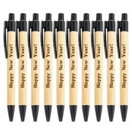 10-100Pcs Bamboo Personalised Ballpoint Pens Stationery Pen Office Supplies Grave Customised Business Baptist Holiday Gift 240117