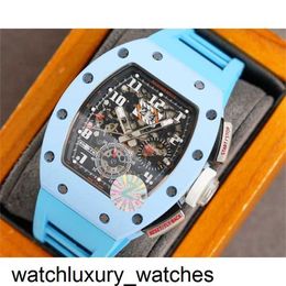 Function Complex Richardmill Mechanical Chronograph Rm11-03 Wrist Watch for Men Luxury High Quality Carbon Fibre Case Waterproof Sapphire Glass 3u 2SGT