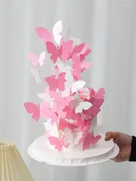 Party Supplies Butterfly White Pink Cake Topper Creative Valentine's Day Birthday Decoration Dessert Baking