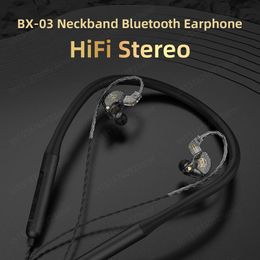 Headphones BX03 Neckband Bluetooth Earphones Magnetic Wireless Headphones with Microphone HiFi Waterproof Sports Running Earbuds BT5.0