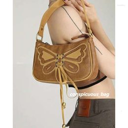 Fashion Bags JBTP French Retro Fashion Niche Design Women's Shoulder Bag Brown Bow Embroidered Versatile Trend Underarm