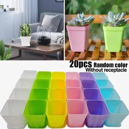 10pieces Of Mini Square Flowerpots Juicy Plant Trays DIY Coloured Flowerpots Plant Growth Pots Home Offices Garden Decorations 240118