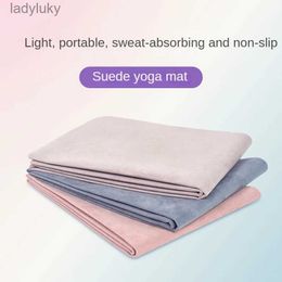 Yoga Mats Yoga Mat Suede PVC 2mm Sweat Wicking Dry and Wet Anti Slip Thin Pad for Fitness Foldable and Portable Gymnastics MatsL240118