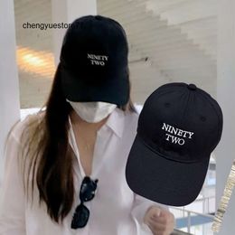 Ball Caps Freen becky Same Letter NINETY TWO Hat Embroidered Cotton Pure Black Baseball Cap Breathable Sun Visor Protection 230830