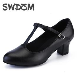 SWDZM Women Ballroom Dance Shoes Party Modern Latin Shoes Satin Prom Social Waltz Tango Dancing Heels Closed Toe Salsa Shoes 240117