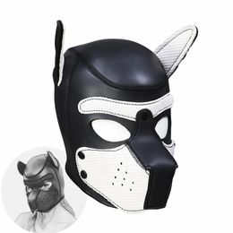 Erotic Headgear SM Bondage Toys of Latex Puppy Play Head Mask Hoods for Men Women Fetish Adults Games Sex Products 240118
