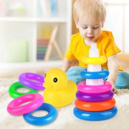 Sorting Nesting Stacking toys Fun Kid Circle Toys Puzzle Assembly Build Block Tower Set Baby Colour Recogni Parent-child Interactive Toy Multiplayer Stack Game