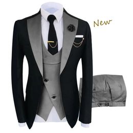 Arrival Terno Masculino Slim Fit Blazers Ball And Groom Suits For Men Boutique Fashion Wedding Jacket Vest Pants 240117