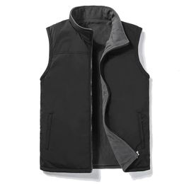 Men Autumn Thick Sleeveless Vest Jacket WaistCoat Mens Winter Casual Warm Vests Outwear Fleece 5XL 240117