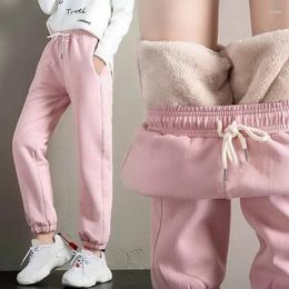 Women's Pants Women Winter Warm Sweatpants Trousers Fleece Plus Size Long Thicken Laziness Fashion Casual Soild Colour Outerwear Leggings