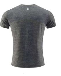 LL Men Outdoor Shirts New Fitness Gym Football Soccer Mesh Back Sports Quick-dry T-shirt Skinny Male tshirt 6638
