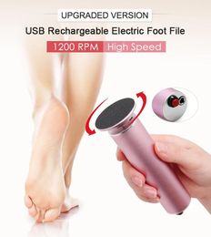 Files Electric Foot Grinder Usb Rechargeable Wireless Electric File Cuticle Callus Remover Hine Foot Heel Care Tool with Sandpaper