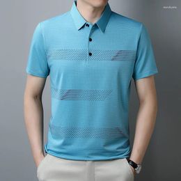 Men's Polos Summer Clothes T-shirt Short Sleeve Polo Collar Top Business Casual Shirt