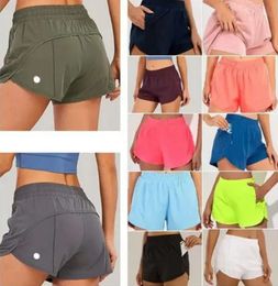designers lululemenly womens yoga Shorts Fit Zipper Pocket High Rise Quick Dry Womens Train Short Loose Style Breathable gym Quality 9112ess