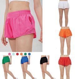 designers lululemenly womens yoga Shorts Fit Zipper Pocket High Rise Quick Dry Womens Train Short Loose Style Breathable gym Quality 3912ess