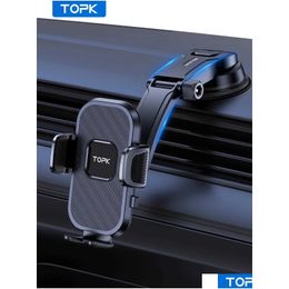 Car Holder Topk Gravity Phone For 11 12 Pro X 8 Universal Mount Samsung Android Stand Drop Delivery Automobiles Motorcycles Auto Elect Dhgrt