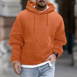 Men's Hoodies Men Pullover Hoodie Casual Warm Cosy With Drawstring Hood Patch Pocket Stylish Winter For