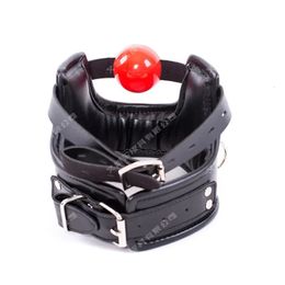 Soft Silicone Ball Gag Oral Fixation Bondage Mouth Stuffed PU Leather Band Sex Toys for Couples Adult Games 240117