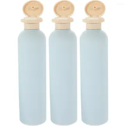 Storage Bottles 3 Pcs Light Blue Flip-top Lotion Bottle 260ml Shower Gel Shampoo Water Dispenser