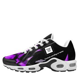 Coolcustomize custom Black green purple own design wording name running sports shoes Personalised light weight comfortable fashion TN classic Men's Women's Sneaker